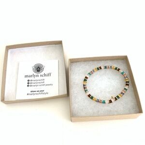 Marlyn Schiff Natural Stone Bead Stretch Bracelet Brand New